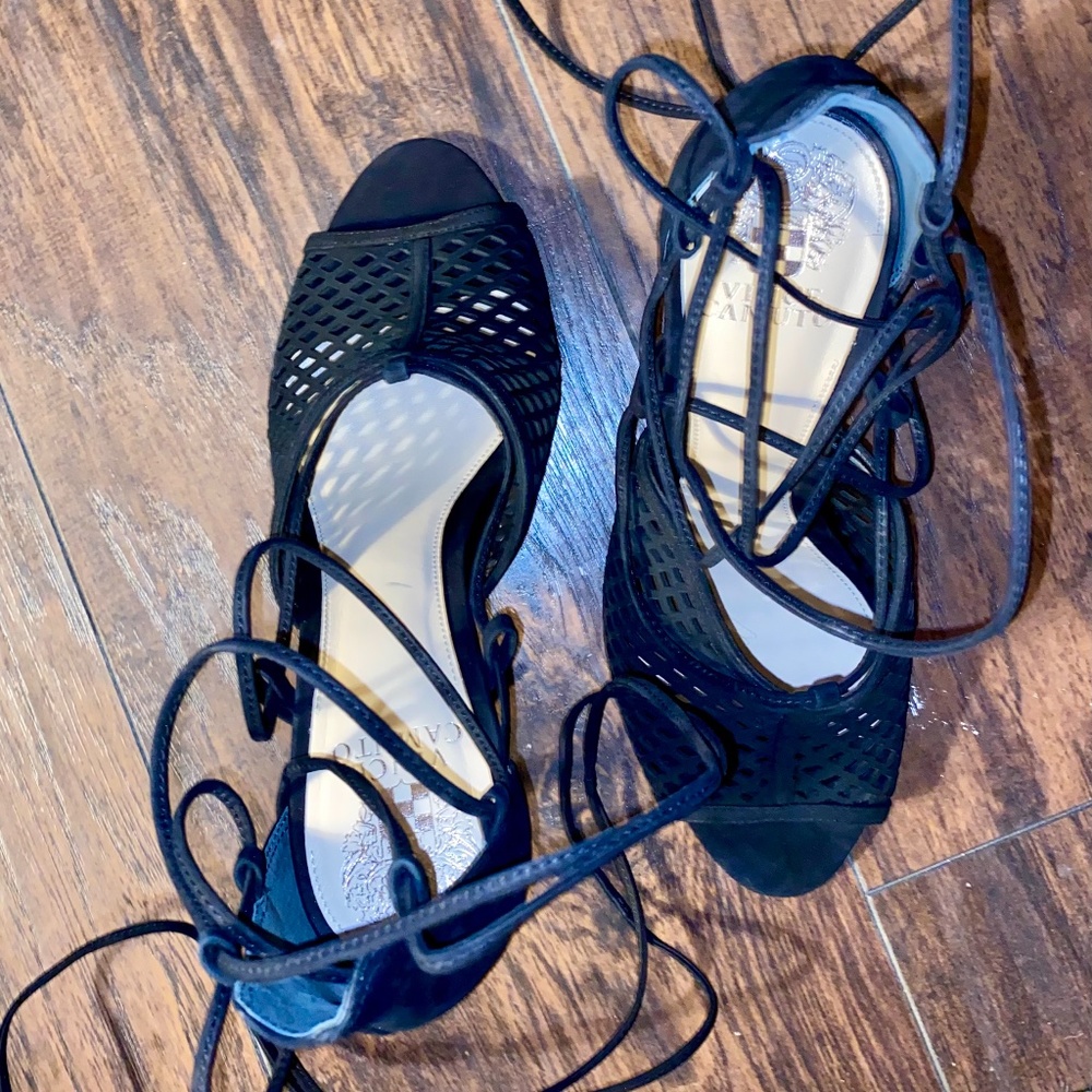 Suede Lace Up Heels